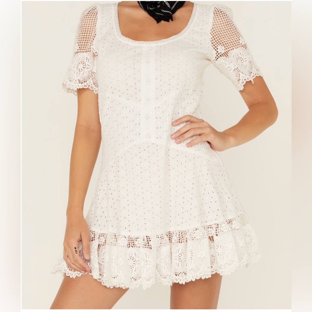 Maia Bergman Ori Crotchet Eyelet mini dress